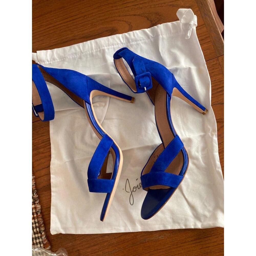 Joie Womens Alvita Heeled Dress Sandal Deep Blue Suede Size 41